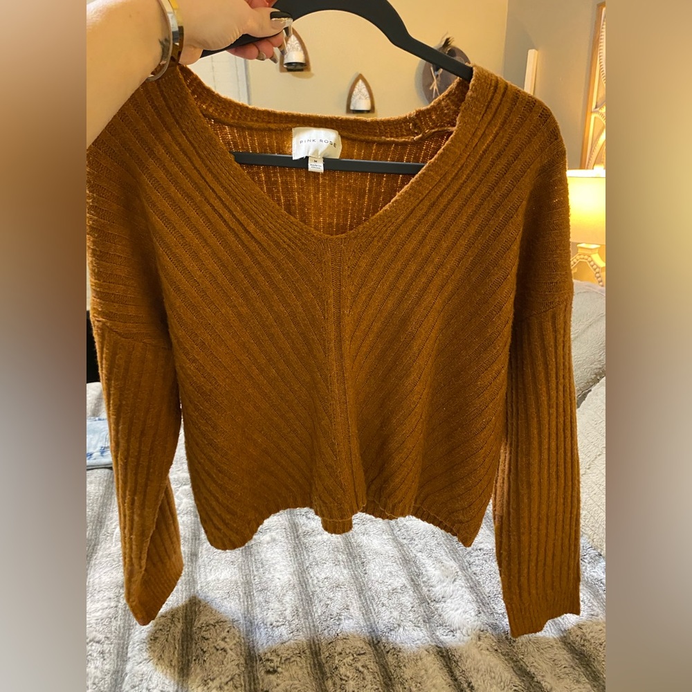 Soft brown/burnt orange sweater. Wear alone or layer